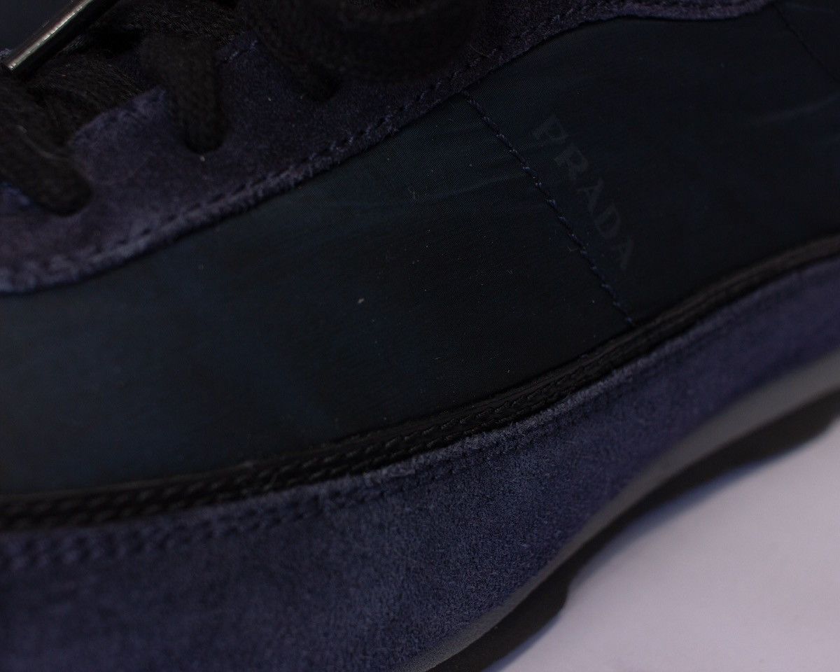 Prada 835$MRP Prada Sport Navy Blue Suede and Nylon Low Top Sneak Size US 8 / EU 41 - 10 Thumbnail