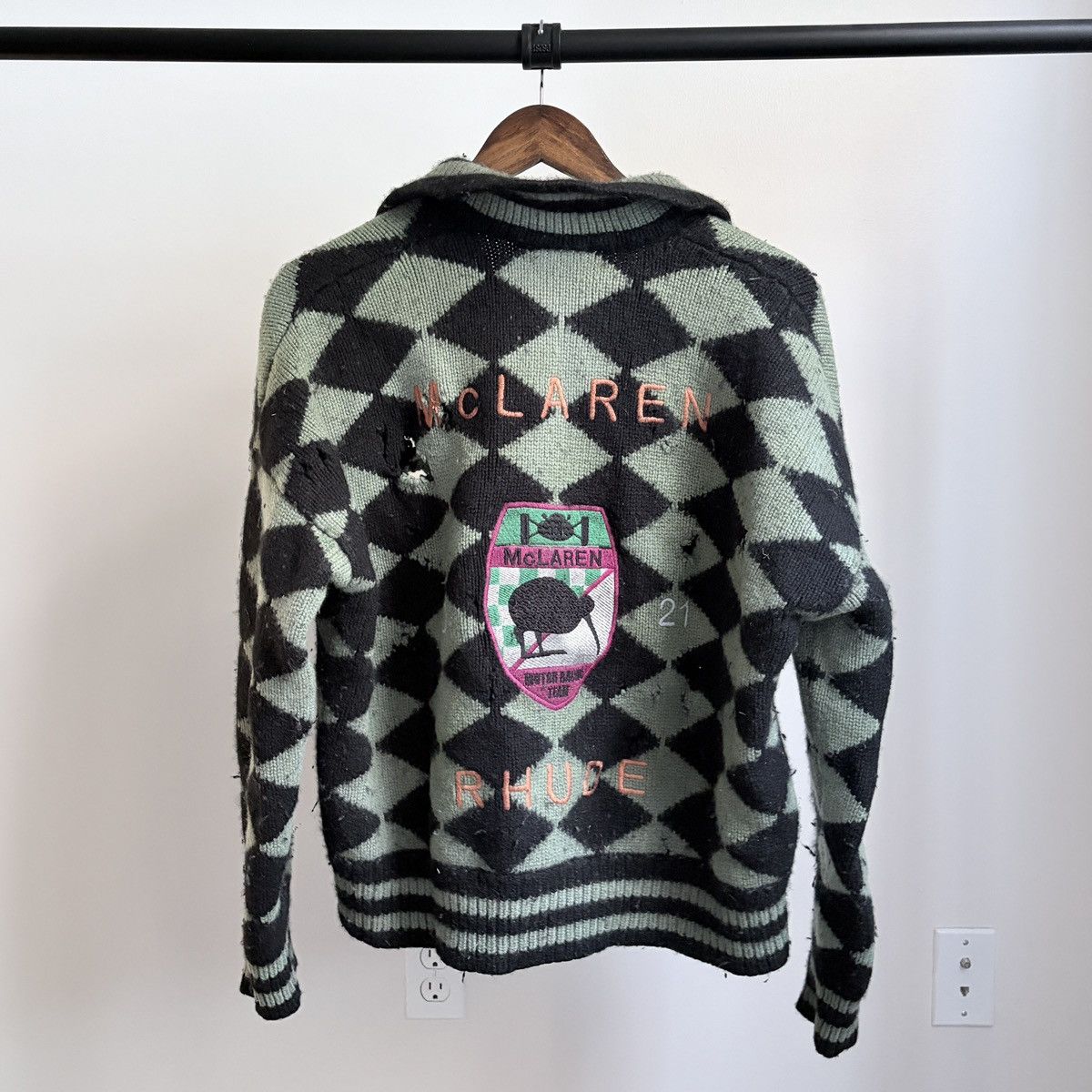Rhude Rhude x McLaren Flag Checkered Sample Polo Sweater Size US M / EU 48-50 / 2 - 1 Thumbnail
