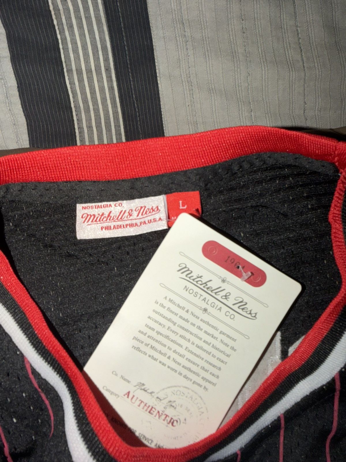 Mitchell & Ness Bulls Dennis Rodman Mitchell & Ness Pinstripe Black Jersey Size US L / EU 52-54 / 3 - 3 Thumbnail