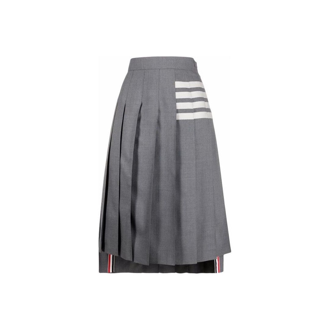 Thom Browne Thom Browne 4-Bar Pleated Midi Skirt Size 34 Size 24" / US 00 / IT 34 - 1 Thumbnail
