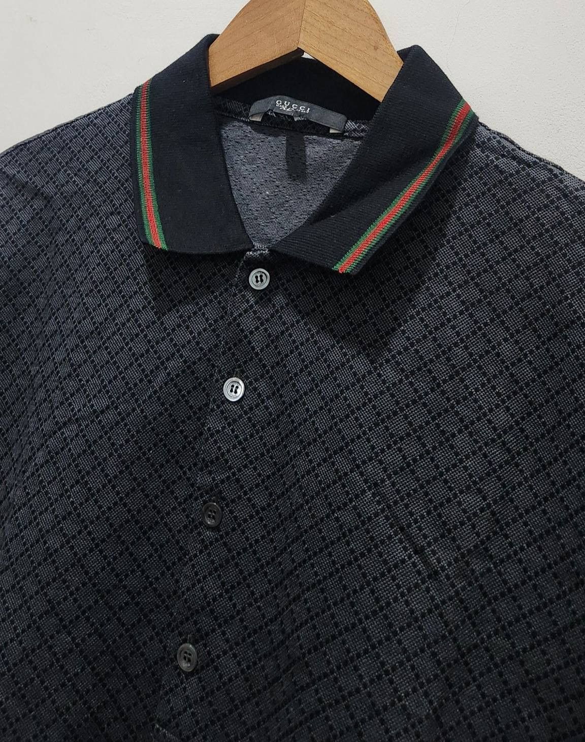 Gucci Gucci Monogram Diamond Patter Collar Polo T-Shirt Size US M / EU 48-50 / 2 - 6 Thumbnail