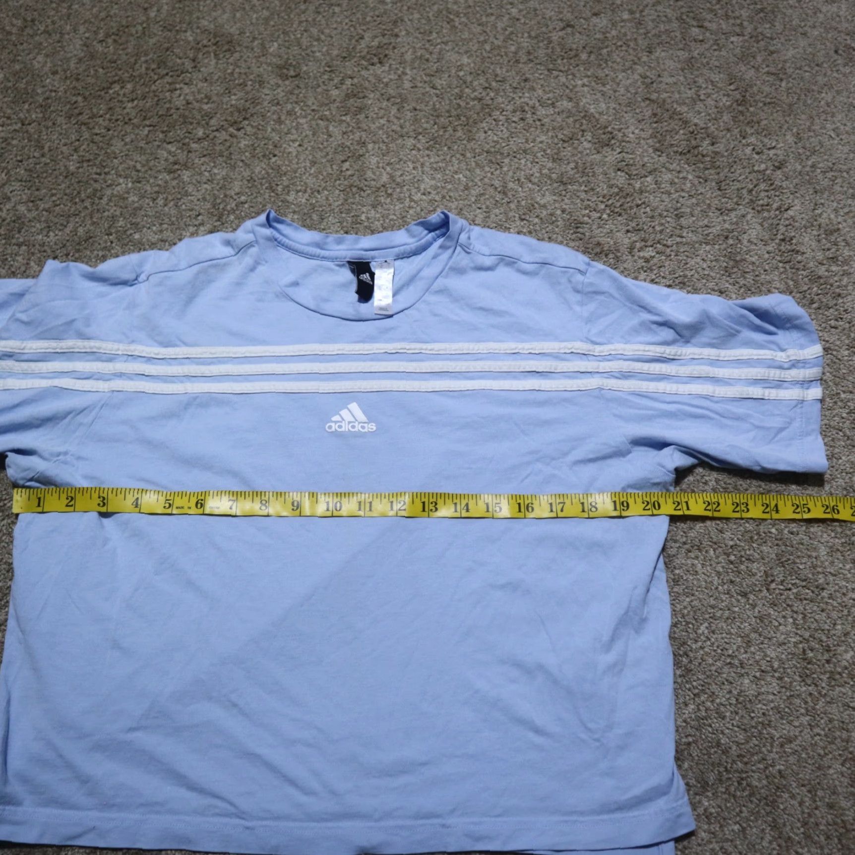 Adidas Adidas Shirt Cropped Back Athletic Gym Women's L Blue Sleeve Short Solid Back Compression Back Size L / US 10 / IT 46 - 4 Thumbnail