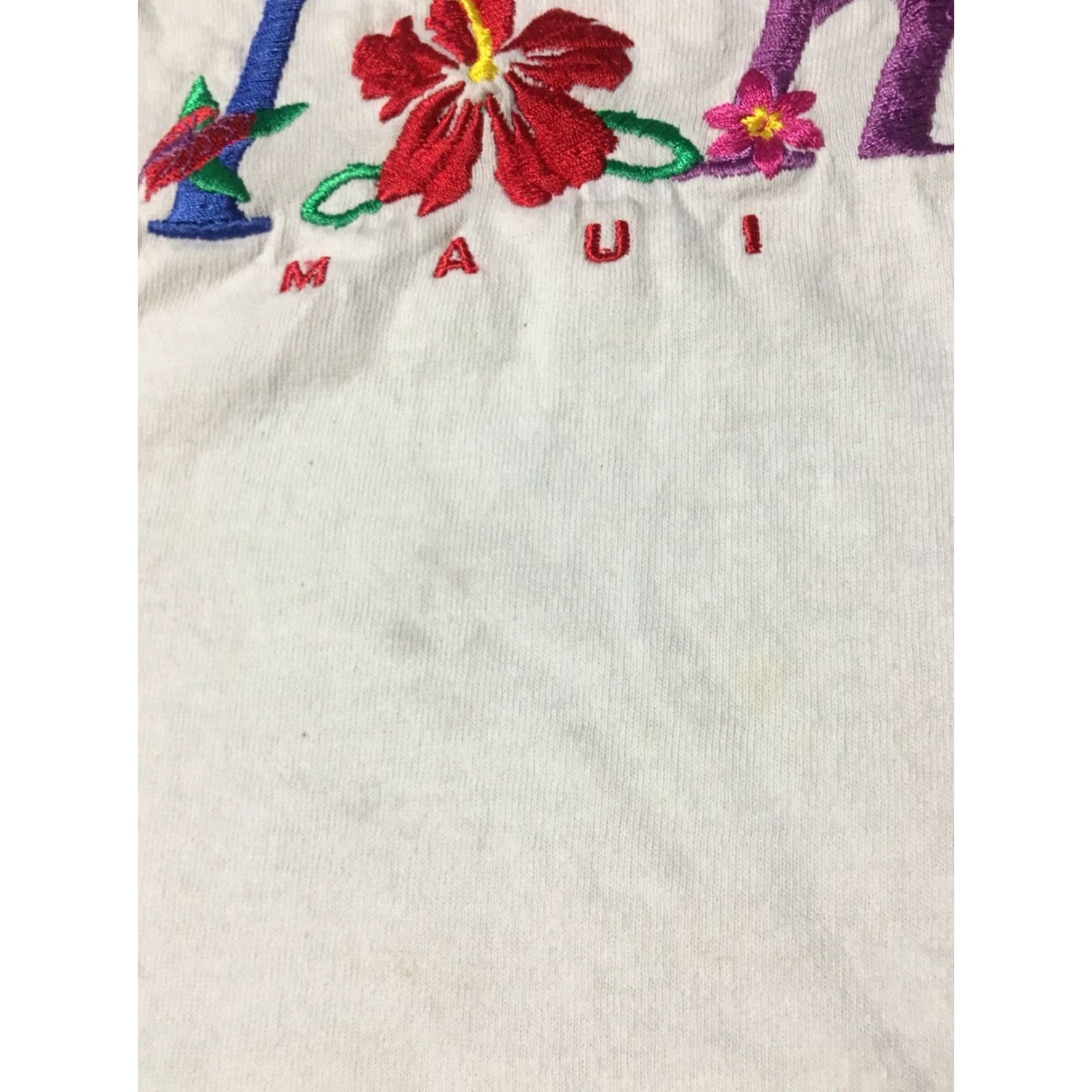 ALOHAS VINTAGE Maui Hawaii Aloha Shirt S White 90s Grunge Surf Ocean USA Women's T-Shirt Size S / US 4 / IT 40 - 3 Thumbnail