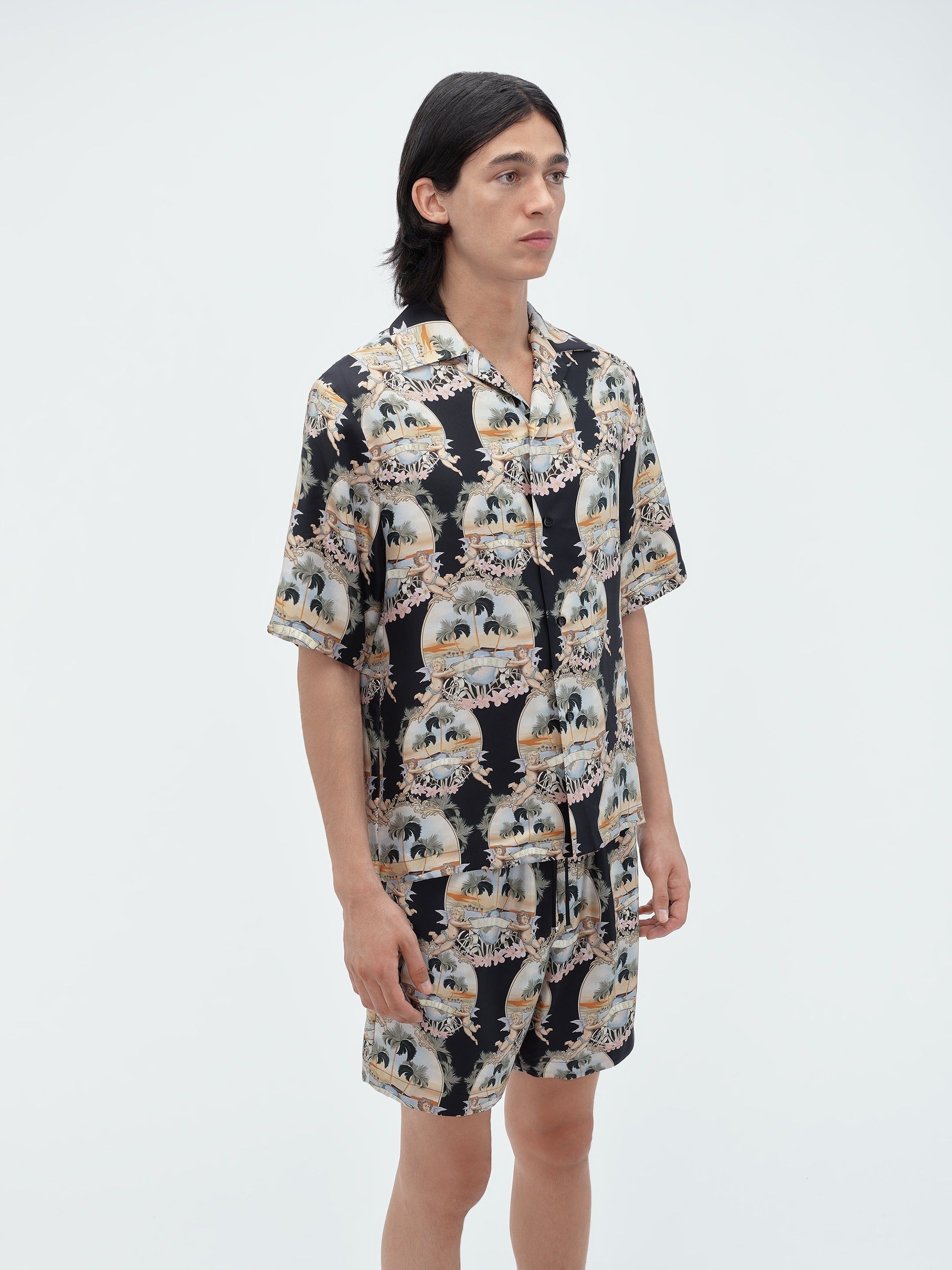 Amiri o1orln1025 Allover Palm Bowling Shirt in Multicolor Size US S / EU 44-46 / 1 - 4 Thumbnail