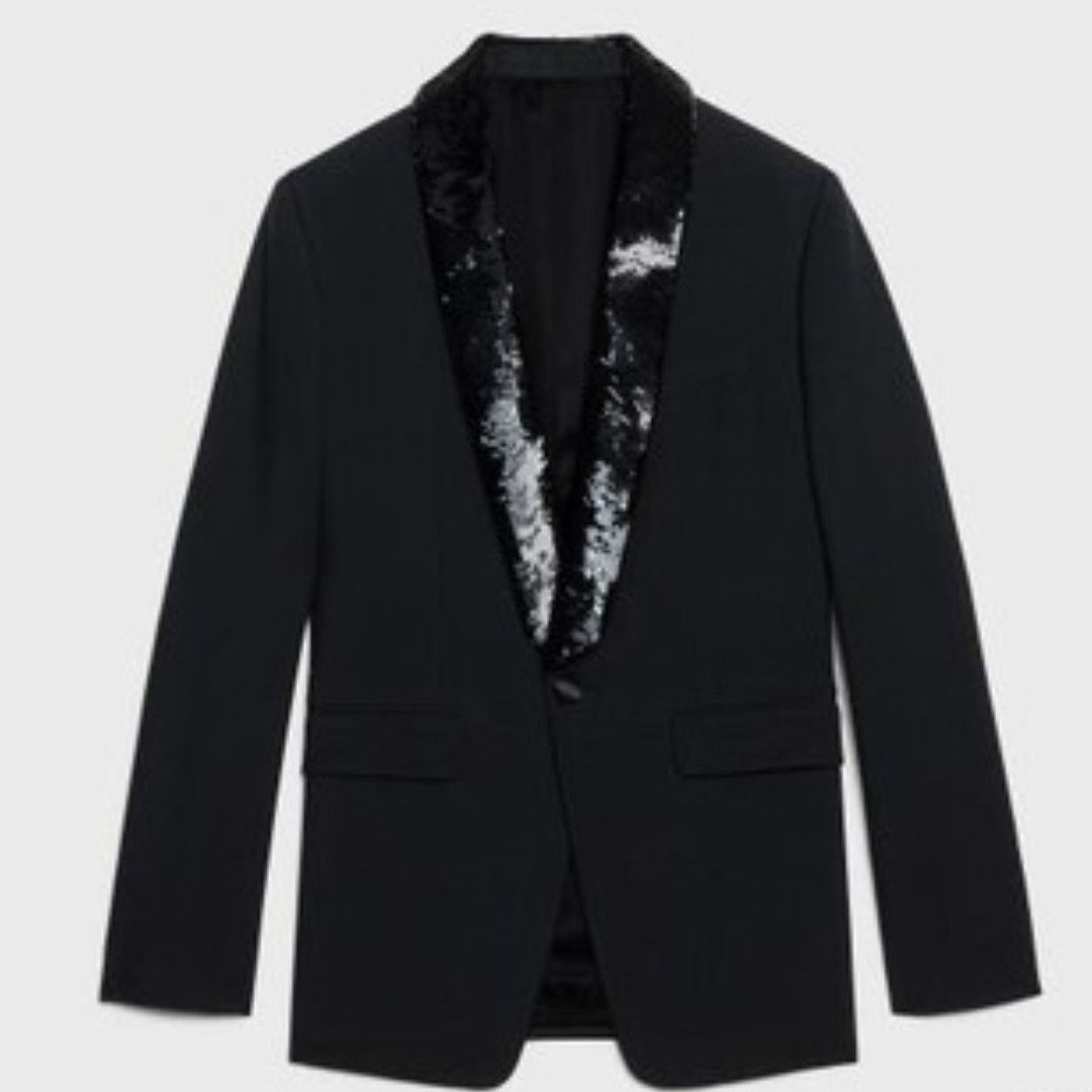 Celine o1w1db11124 Tomboy Wool Mohair Tux Jacket in Black Size S / US 4 / IT 40 - 1 Preview