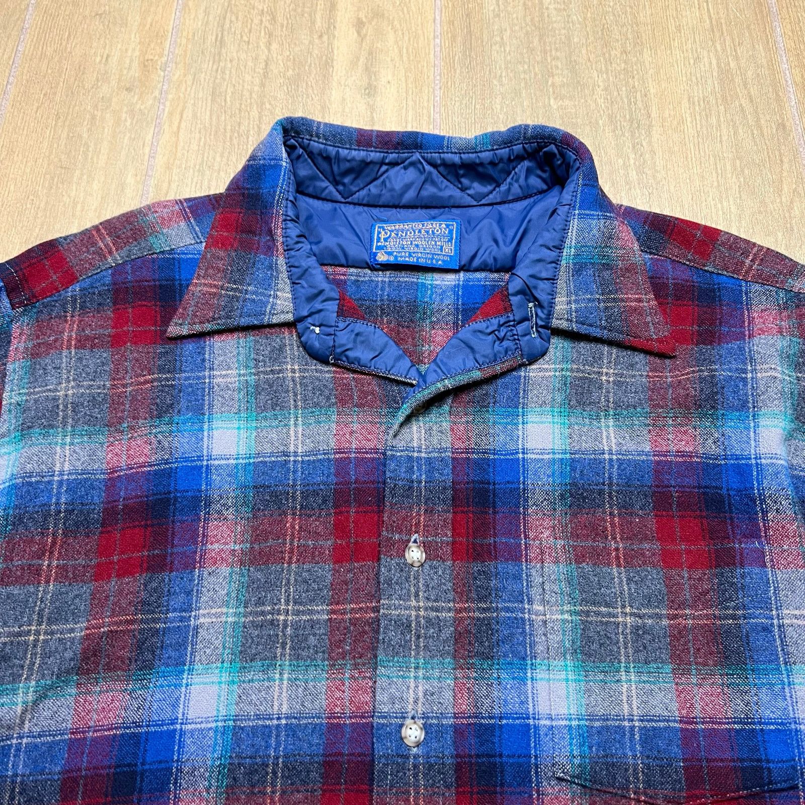 Pendleton Vintage Pendleton Wool Flannel Shirt USA Plaid XL Distress Size US XL / EU 56 / 4 - 13 Thumbnail