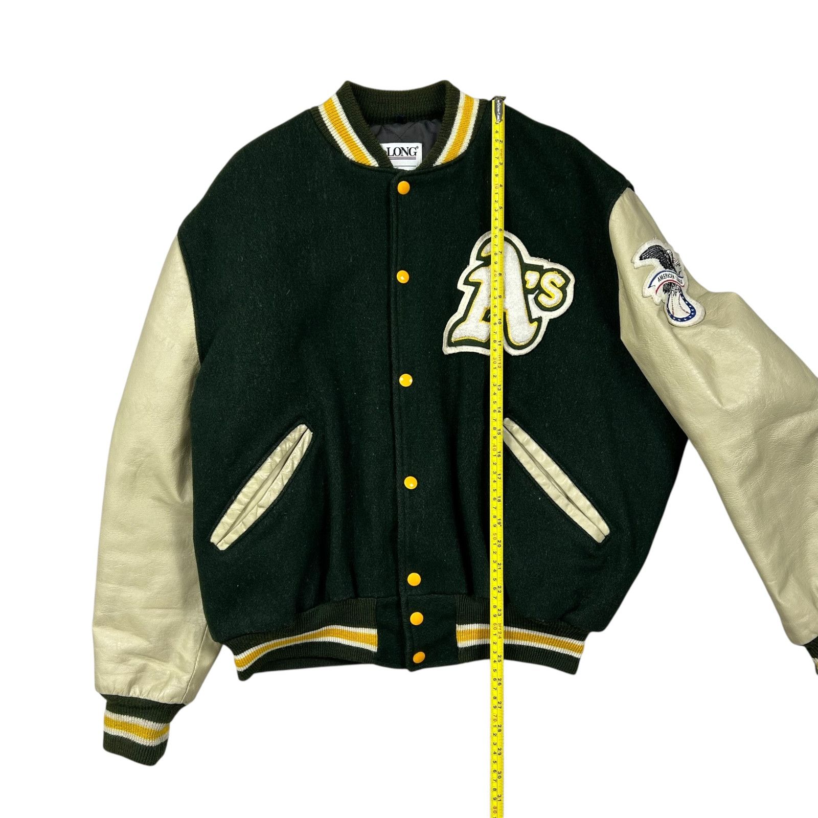 MLB VTG 90s MLB OAKLAND ATHLETICS A's DELONG VARSITY JACKET Size US XL / EU 56 / 4 - 11 Thumbnail