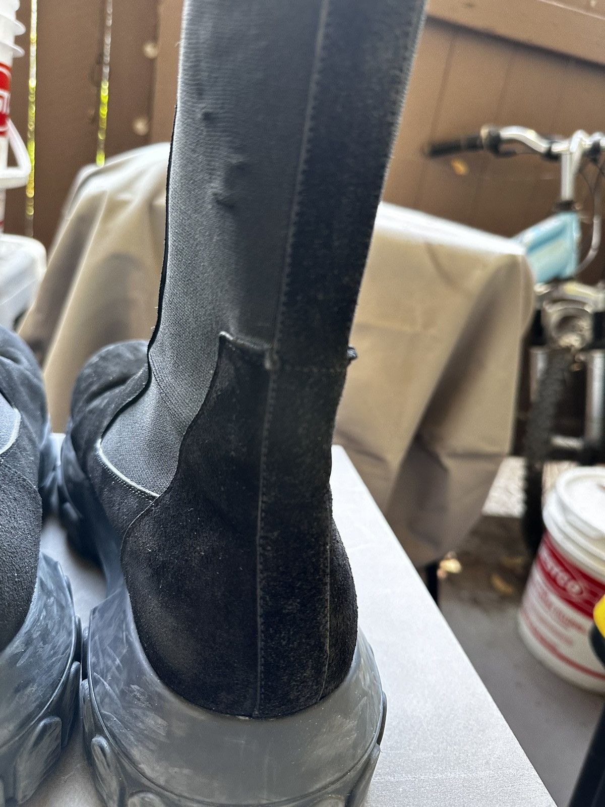 Rick Owens Rick Owens Black Suede Beatle Bozo Tractor Boots Size US 11.5 / EU 44-45 - 7 Thumbnail