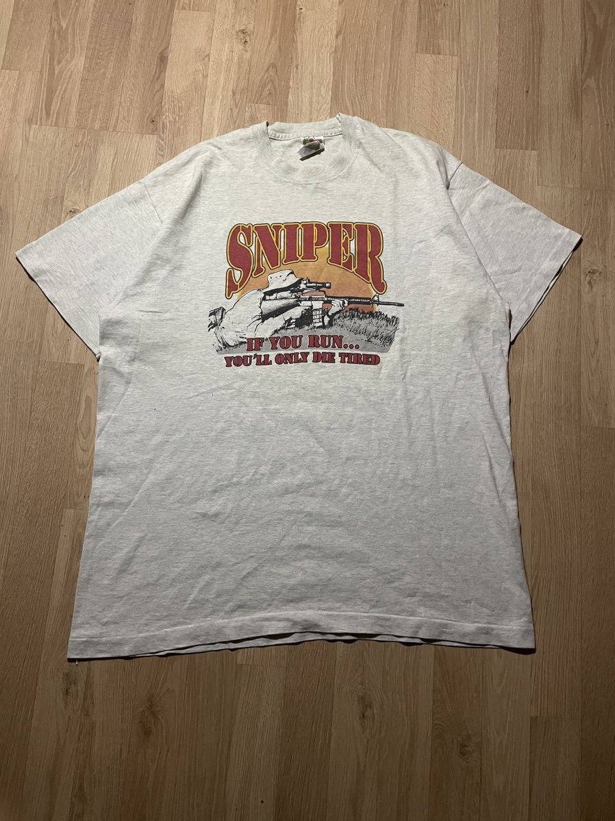 Fruit Of The Loom × Vintage vintage sniper fruit of the loom shirt 90s Size US XL / EU 56 / 4 - 3 Thumbnail