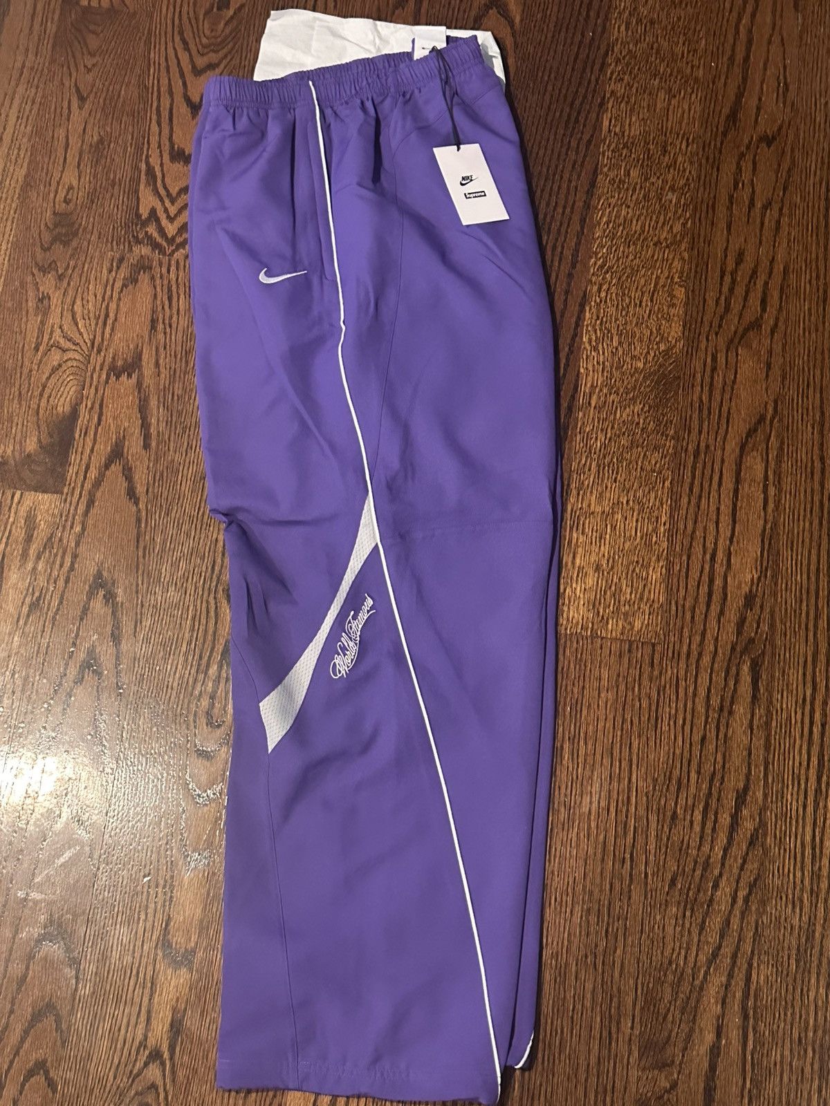 Nike × Supreme Large Purple Supreme x Nike Track pants | Grailed 
