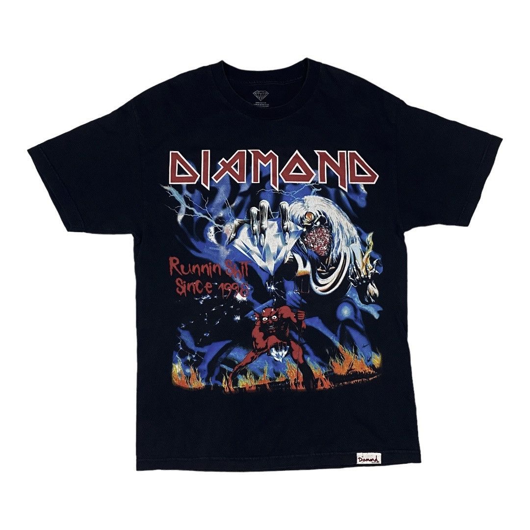 image of Diamond Supply Co x Iron Maiden Diamond X Huff - Ripoff Iron Maiden. 2006 in Black (Size Large)
