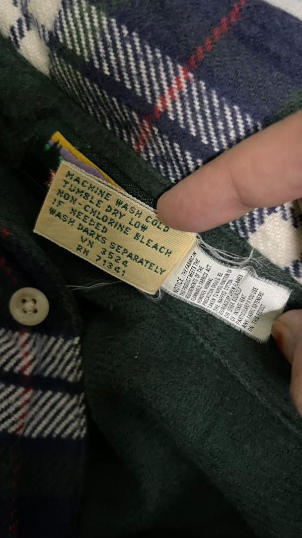 L.L. Bean Vintage 90s L.L. Bean 3-Button Half Flannel Plaid Shirt Size US M / EU 48-50 / 2 - 5 Thumbnail