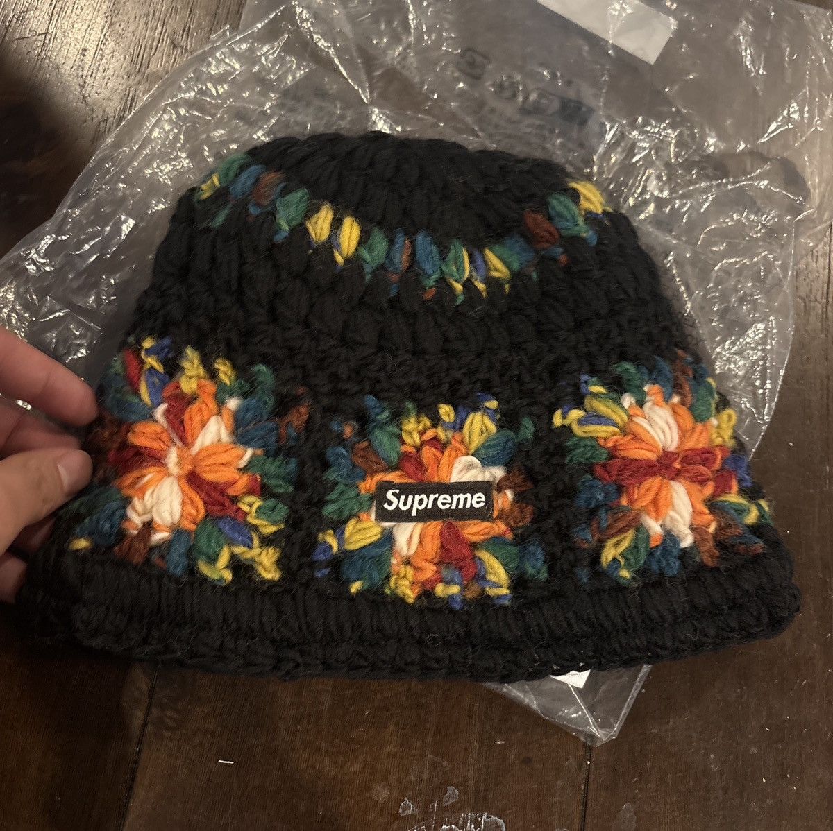 Supreme Supreme crochet black beanie NEW | Grailed