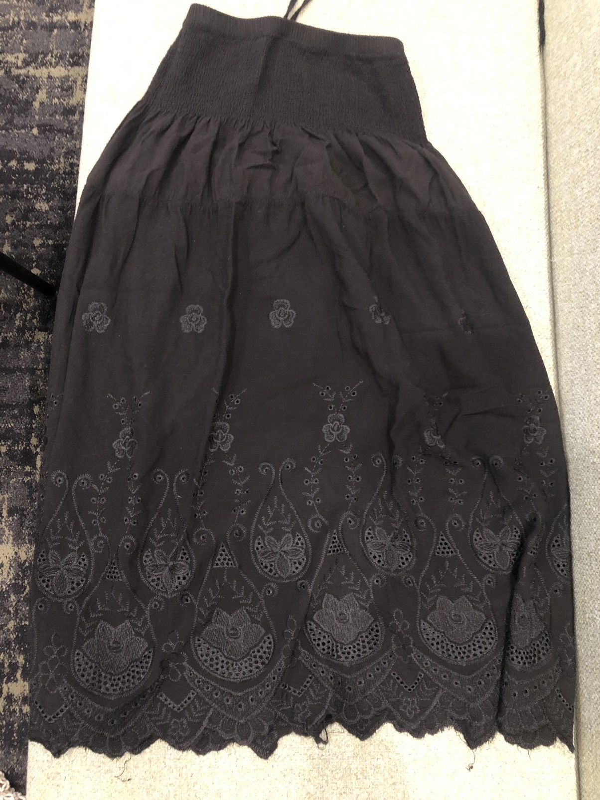 Vintage Black summer skirt Size 27" / US 4 / IT 40 - 2 Thumbnail
