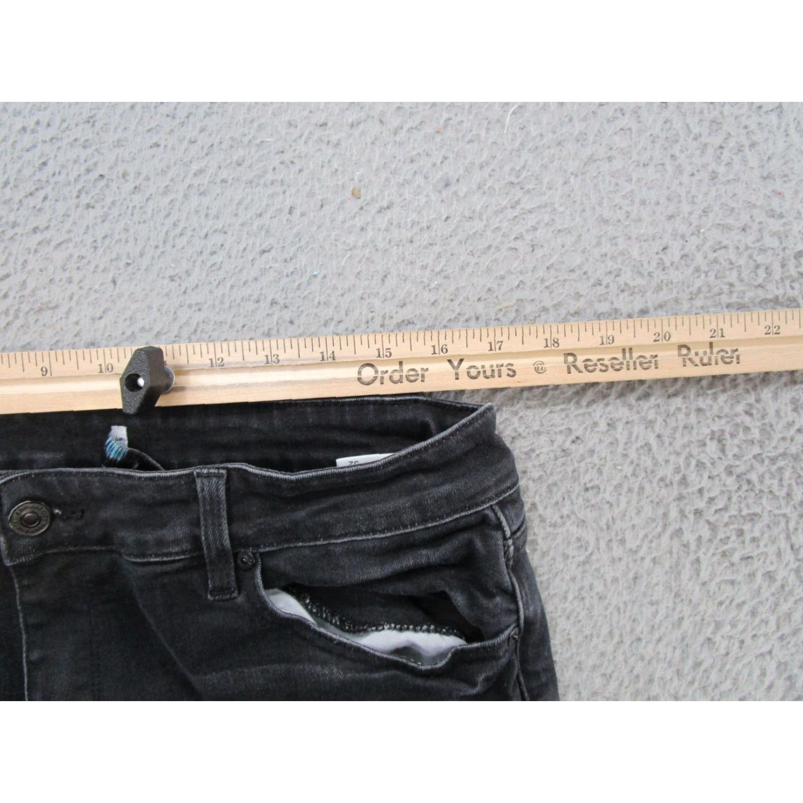 Vintage Kancan Maurices Women's Distressed Skinny Ankle Jeans Size 32 Black Stretch Size 24" / US 00 / IT 34 - 7 Thumbnail