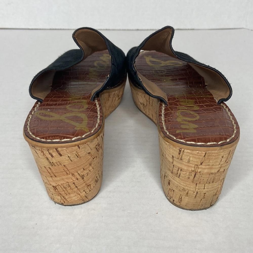 Designer Sam Edelman RANGER Cork Wedge Black Suede Slides, 8.5 Size US 8.5 / IT 38.5 - 6 Thumbnail