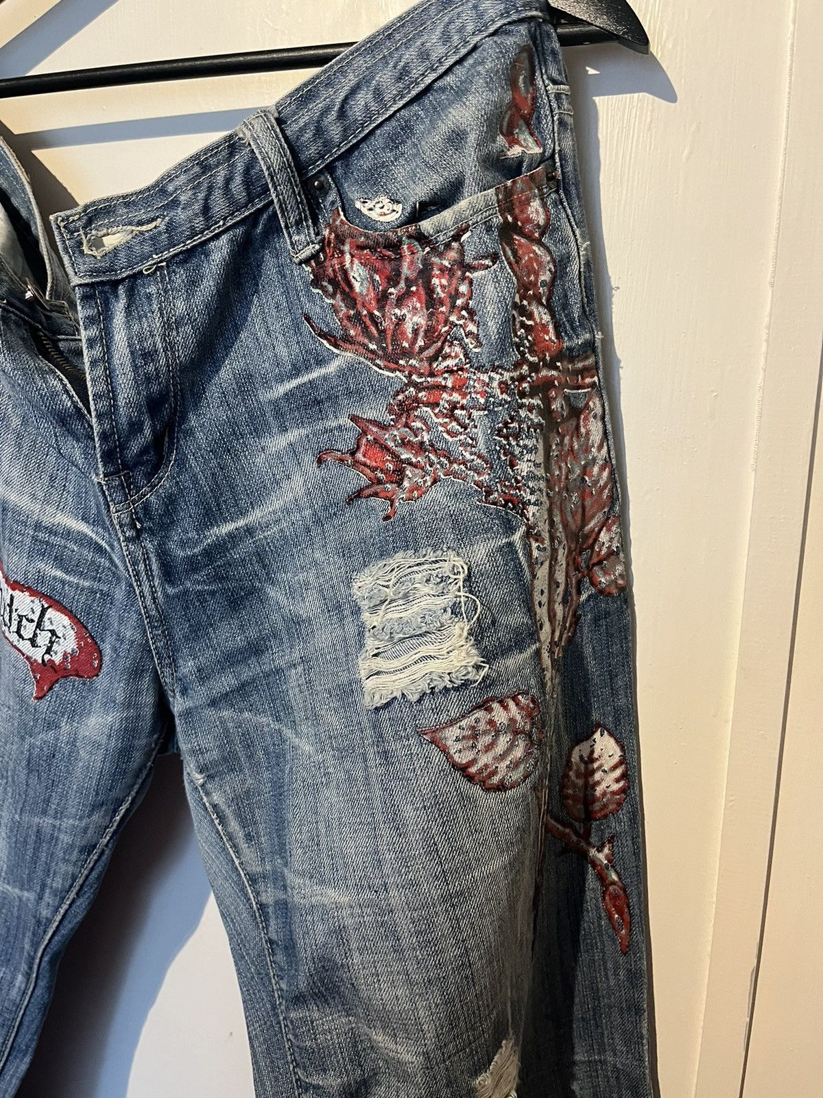 Von Dutch Vintage 90's Von Dutch Kustom Made Low-Waist Flared Jean Size 36" / US 14 / IT 50 - 4 Thumbnail