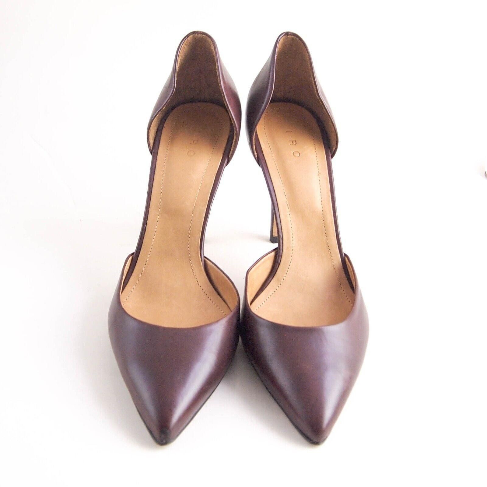 Iro IRO D'Orsay Pumps Pointed Toe Burgundy Leather US 10 EU 40 Size US 10 / IT 40 - 3 Thumbnail