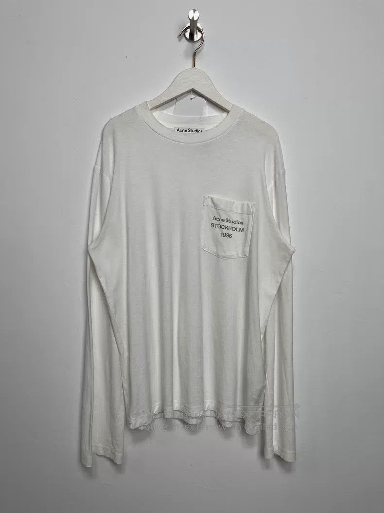 Acne Studios Acne Studios Water-Washed Pocket Printed Logo Long Sleeve Size XS / US 0-2 / IT 36-38 - 1 Thumbnail