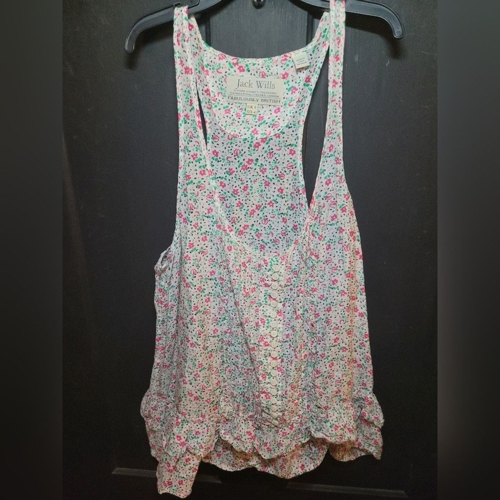 Jack Wills Jack Wills, womens, Ruffled cami/tank, Size 4, EUC Size S / US 4 / IT 40 - 1 Thumbnail