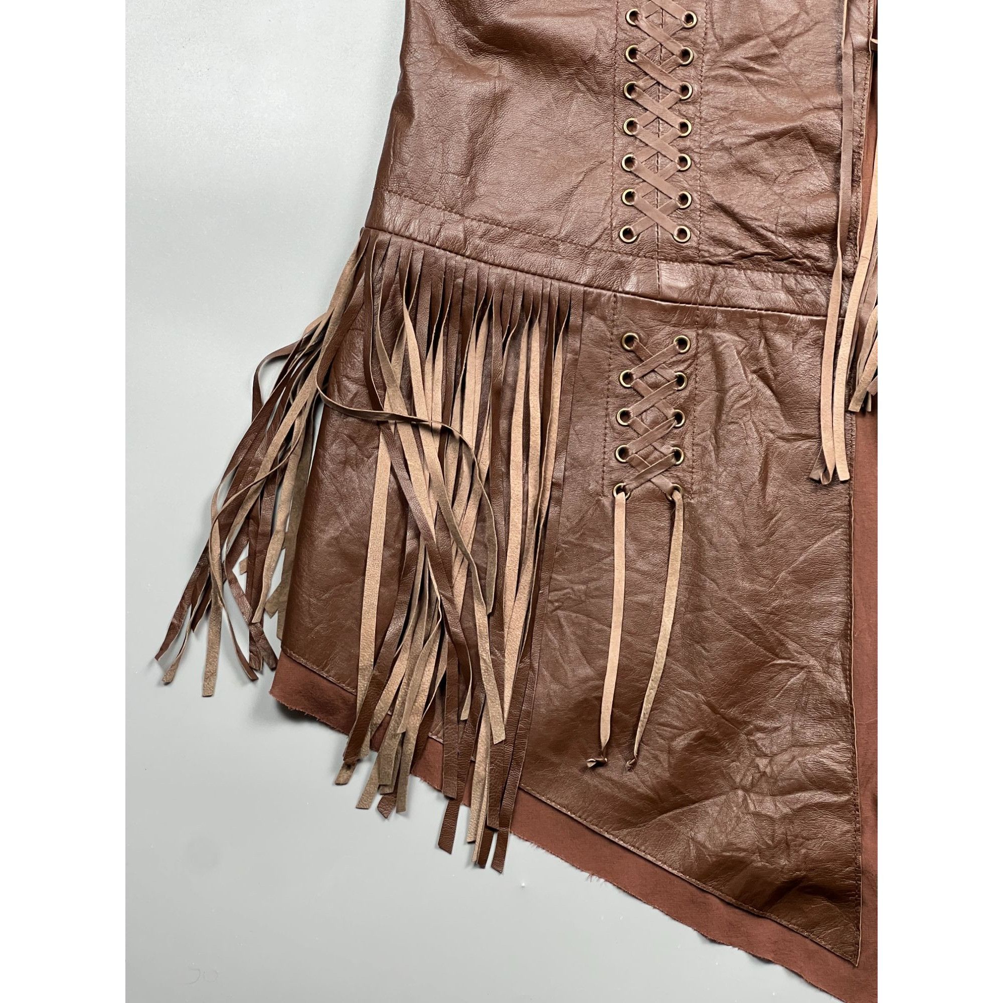 Roberto Cavalli Roberto Cavalli Class Silk Leather Cowboy Dress (Y0881) Size XL / US 12-14 / IT 48-50 - 2 Thumbnail