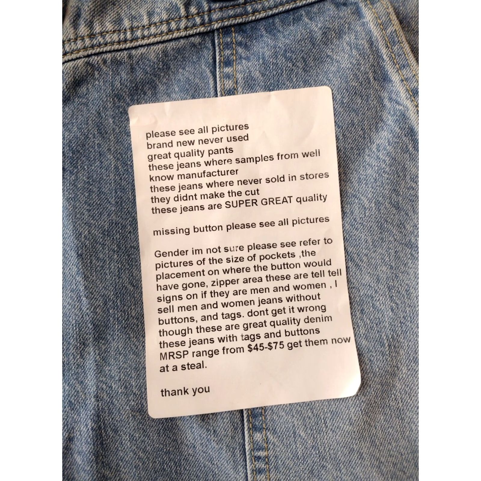 Vintage Jeans Women’s Size 33 Light Wash Cropped Tapered 3 Button Patch Pocket Denim Spring Summer Fall Winter USA Theme Size 24" / US 00 / IT 34 - 7 Thumbnail