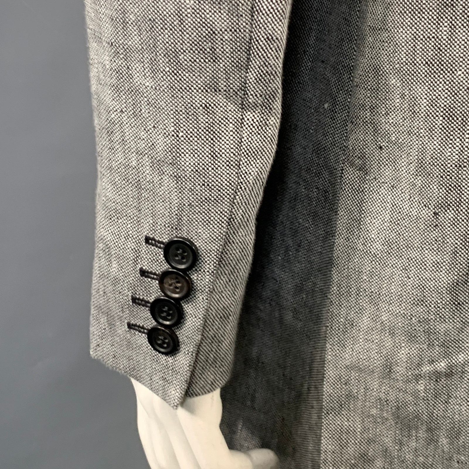 Max Mara MAX MARA Grey Heather Linen Notch Lapel Jacket Blazer Size XL / US 12-14 / IT 48-50 - 5 Thumbnail