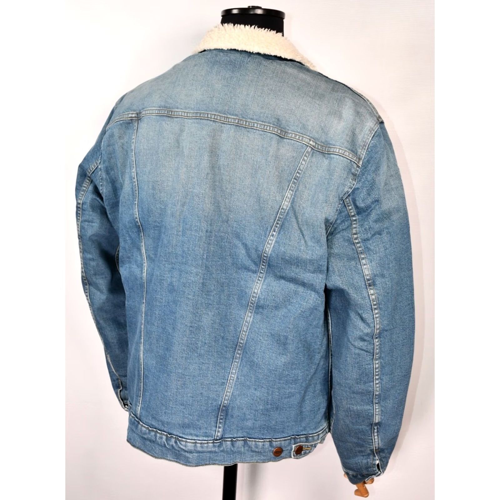 Wrangler WRANGLER 124MJ Men’s Sherpa Jacket Denim Western 2XL Blue Size US 39 - 2 Thumbnail