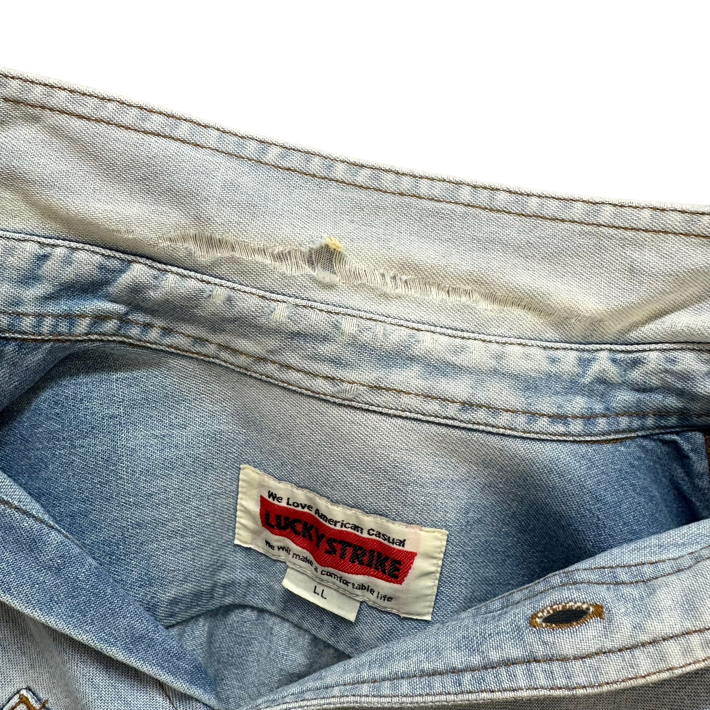 Vintage 90's LUCKY STRIKE Denim Button Shirt #A6-0147 Size US XL / EU 56 / 4 - 10 Thumbnail