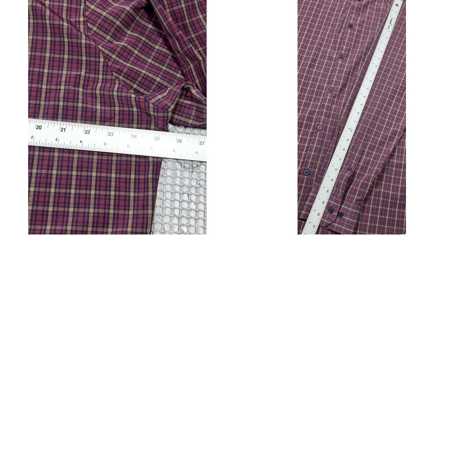 Mizzen+Main Mizzen+Main Leeward Mens Button-Up Shirt 2XL Maroon Plaid Trim Fit Performance Casual Workwear Capable Slim Classic Style Size US XXL / EU 58 / 5 - 9 Thumbnail