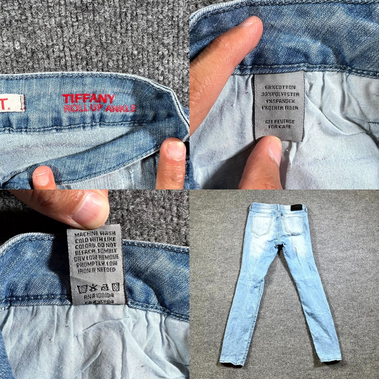 Vintage !It Tiffany Jeans Women's 4 Blue Light Wash Ankle Distressed 5-Pocket Regular 90s Retro Modern Classic Denim Shoe? Size 27" / US 4 / IT 40 - 9 Thumbnail