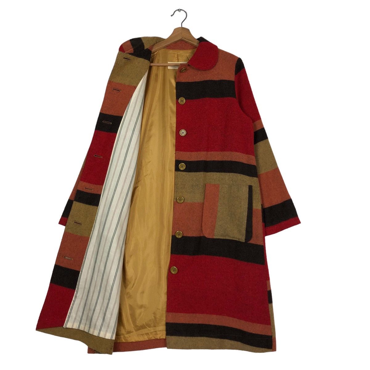 Vintage 🔥Wool Jacket Biker Burn Breeze Japan Made Striped Style Size US M / EU 48-50 / 2 - 11 Thumbnail