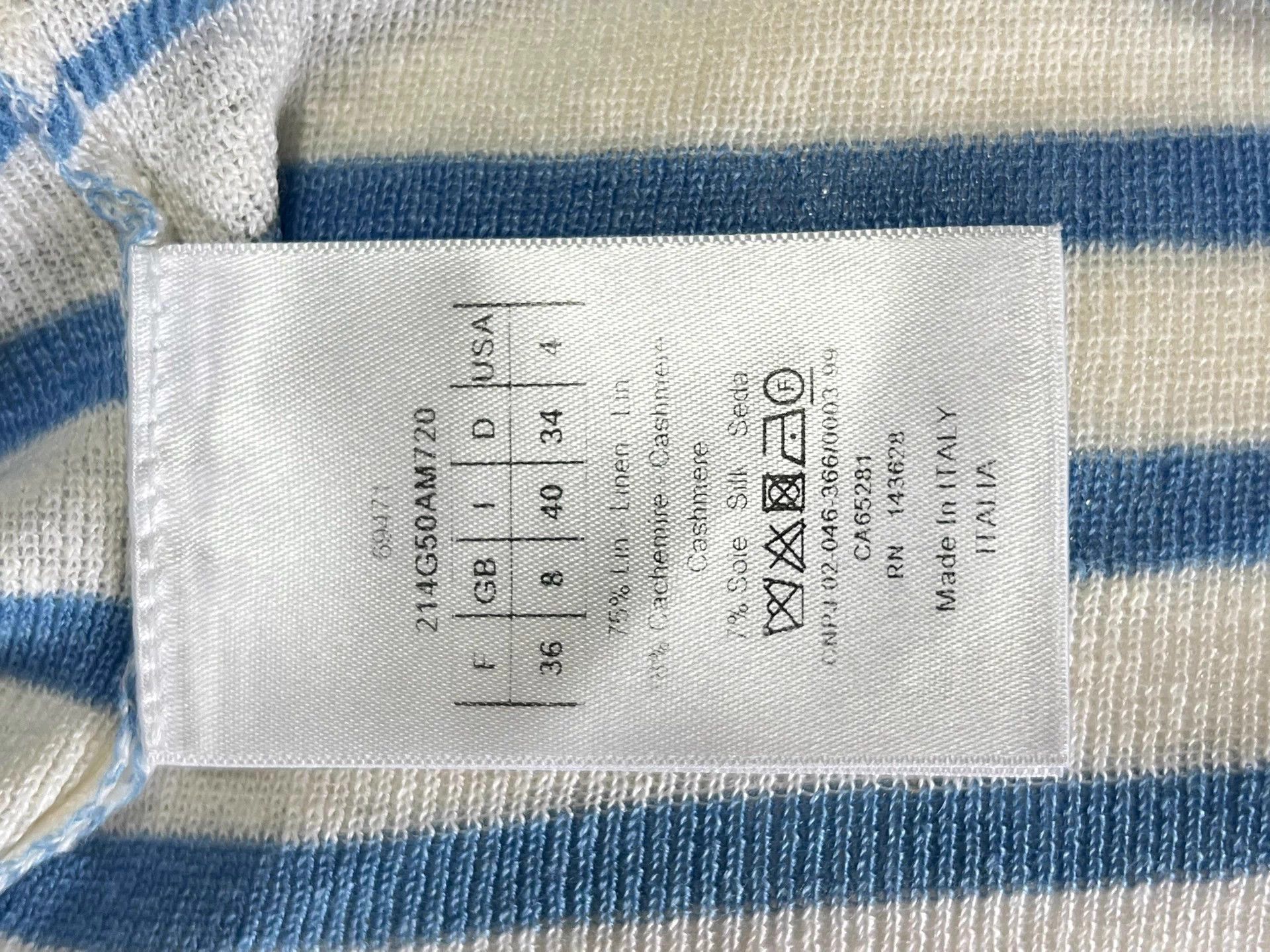 Dior Dior Blue & White Stripe Knit Cardigan 36 Like New Size S / US 4 / IT 40 - 8 Thumbnail
