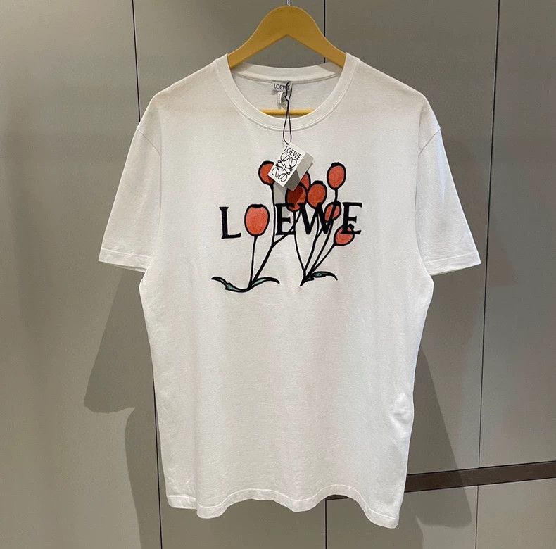 Loewe Loewe Embroidered White Short Sleeve T-Shirt - dmc Size US XL / EU 56 / 4 - 1 Thumbnail