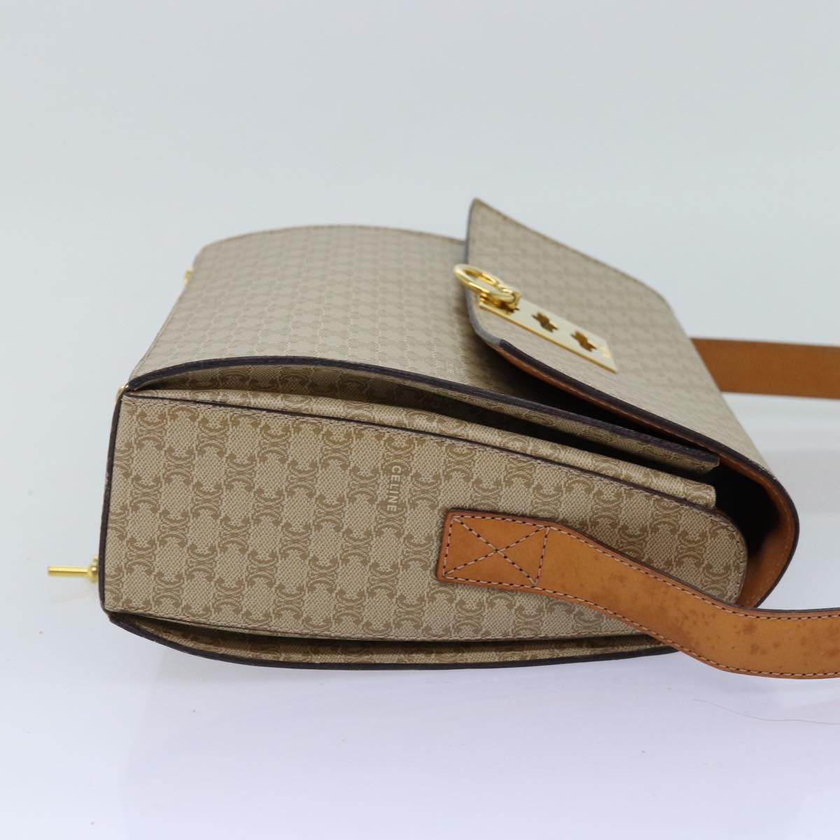 Celine CELINE Macadam Canvas Shoulder Bag Beige Size ONE SIZE - 4 Thumbnail