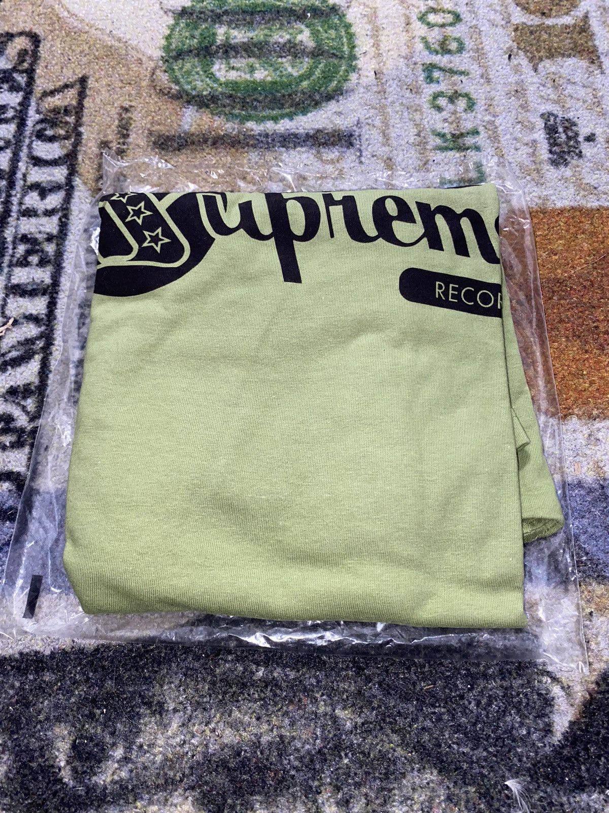 image of Supreme Records Tee in Olive, Men's (Size 2XL)