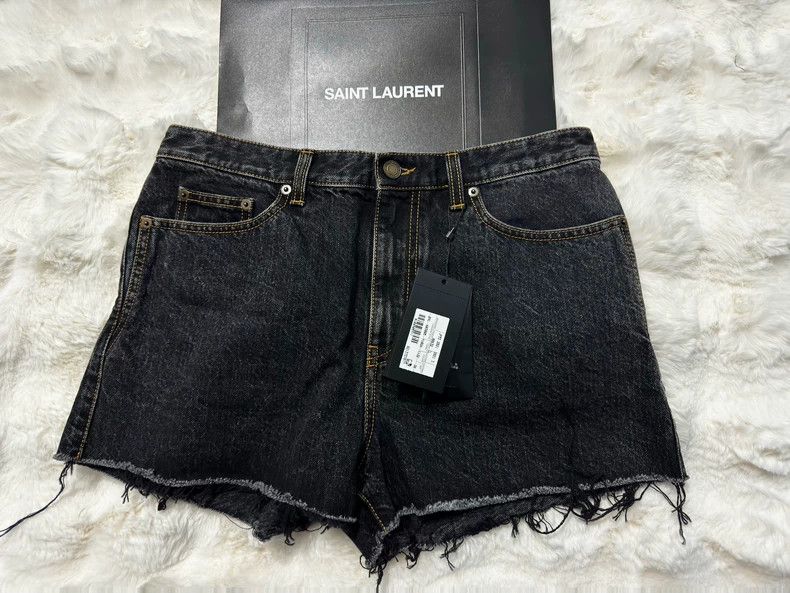 Saint Laurent Distressed Denim Shorts for Summer