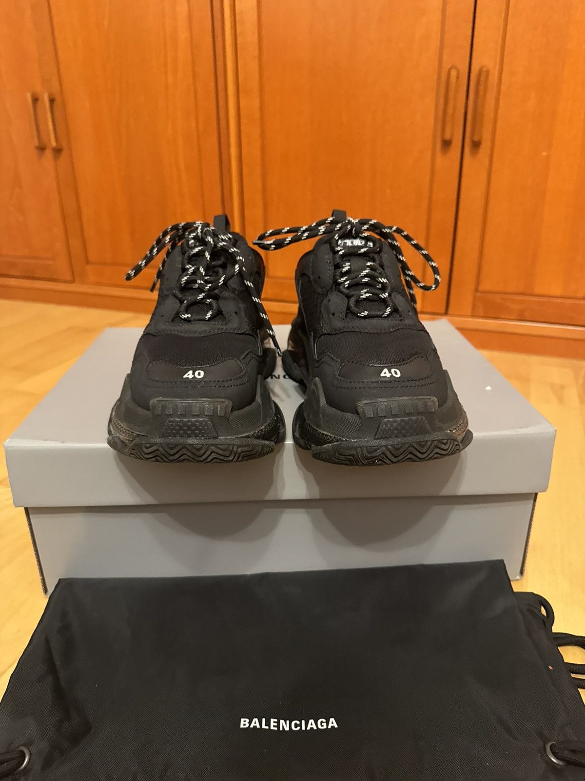 Balenciaga Balenciaga Triple S Triple Black Size US 7 / EU 40 - 6 Thumbnail