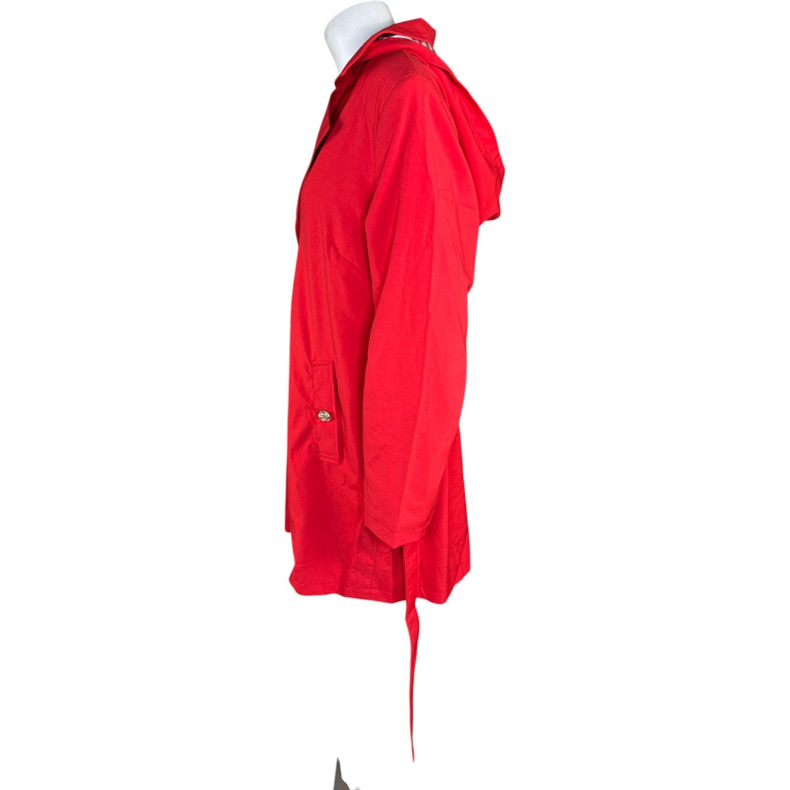 Other Dennis Basso Water Resistant Trench Coat Hood Tomato Red XLP Size XL / US 12-14 / IT 48-50 - 6 Thumbnail