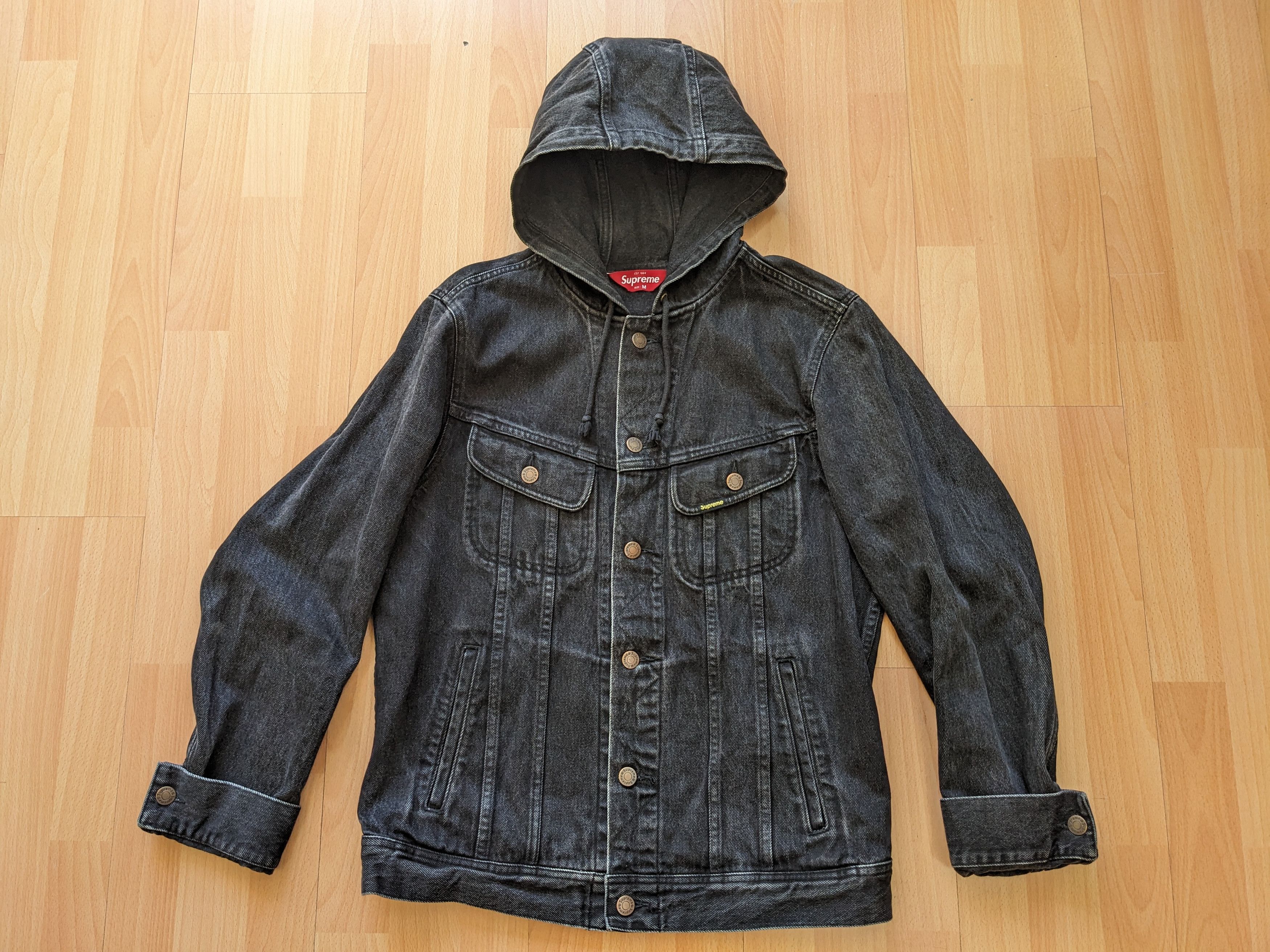 Supreme Hooded Denim Jacket | Grailed