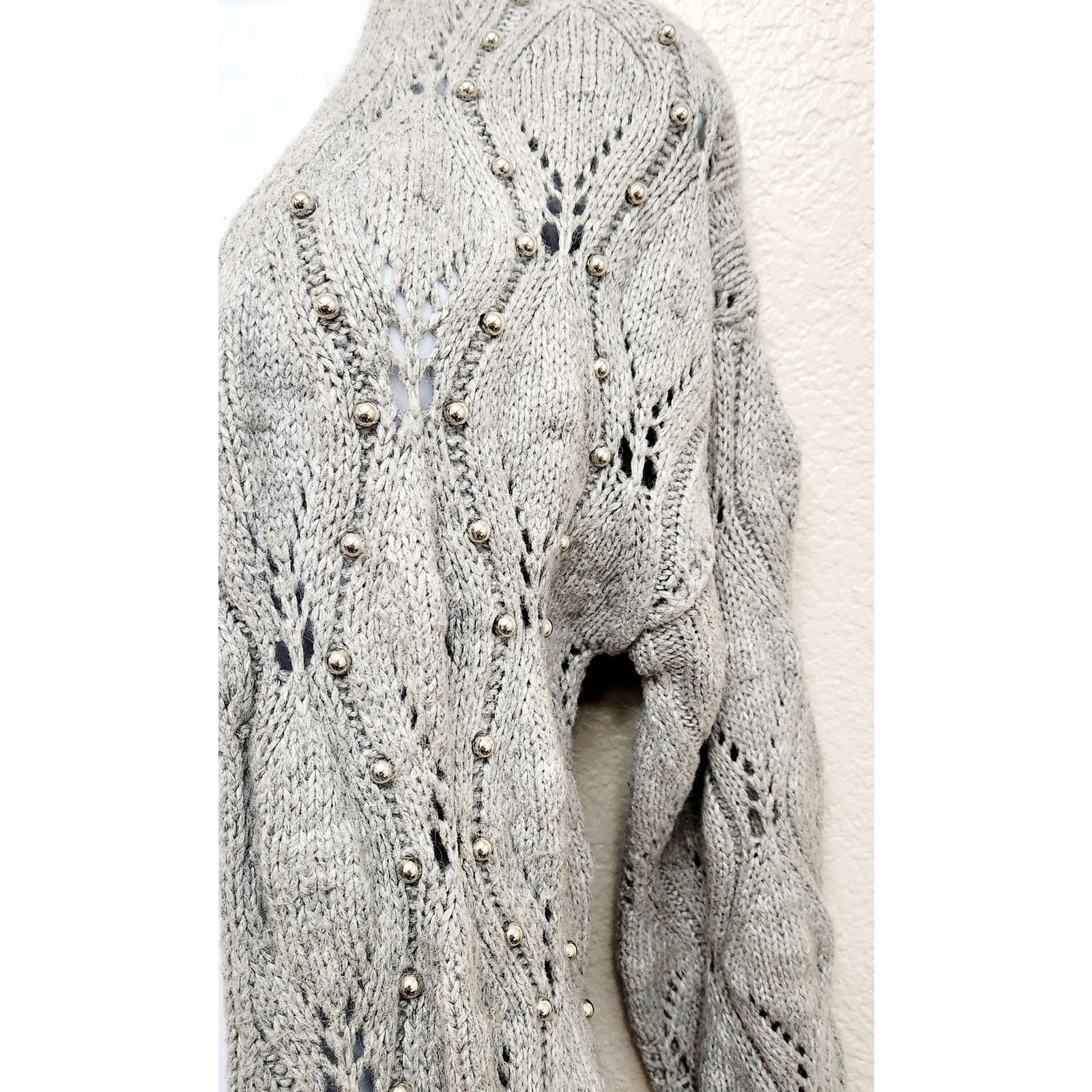 Other A New Day Gray Silver Beads Open Front Cardigan Sweater XS Size XS / US 0-2 / IT 36-38 - 2 Thumbnail