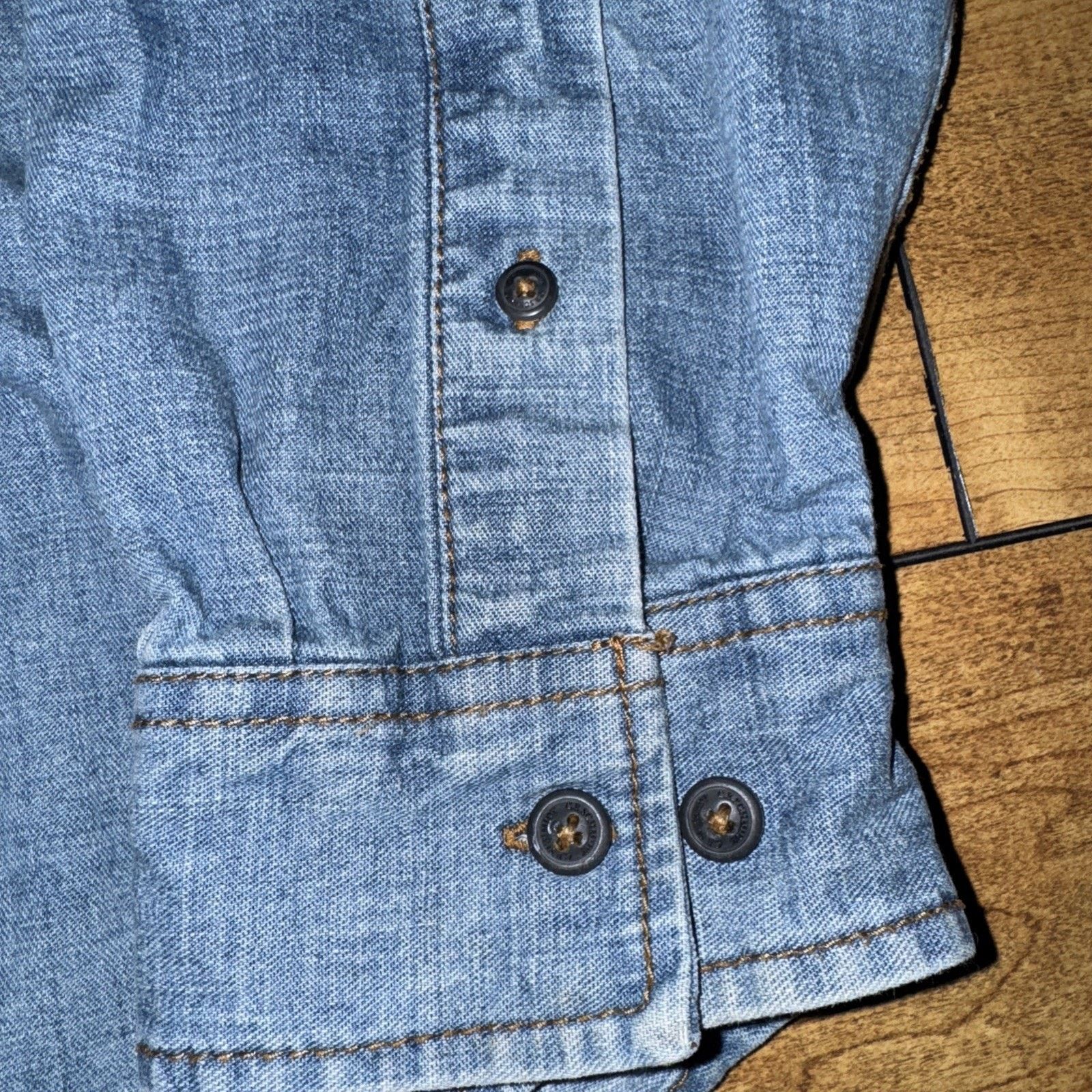 Vintage Schmidt Workwear Denim Shop Shirt Blue XL 24x29 Size US XL / EU 56 / 4 - 3 Thumbnail