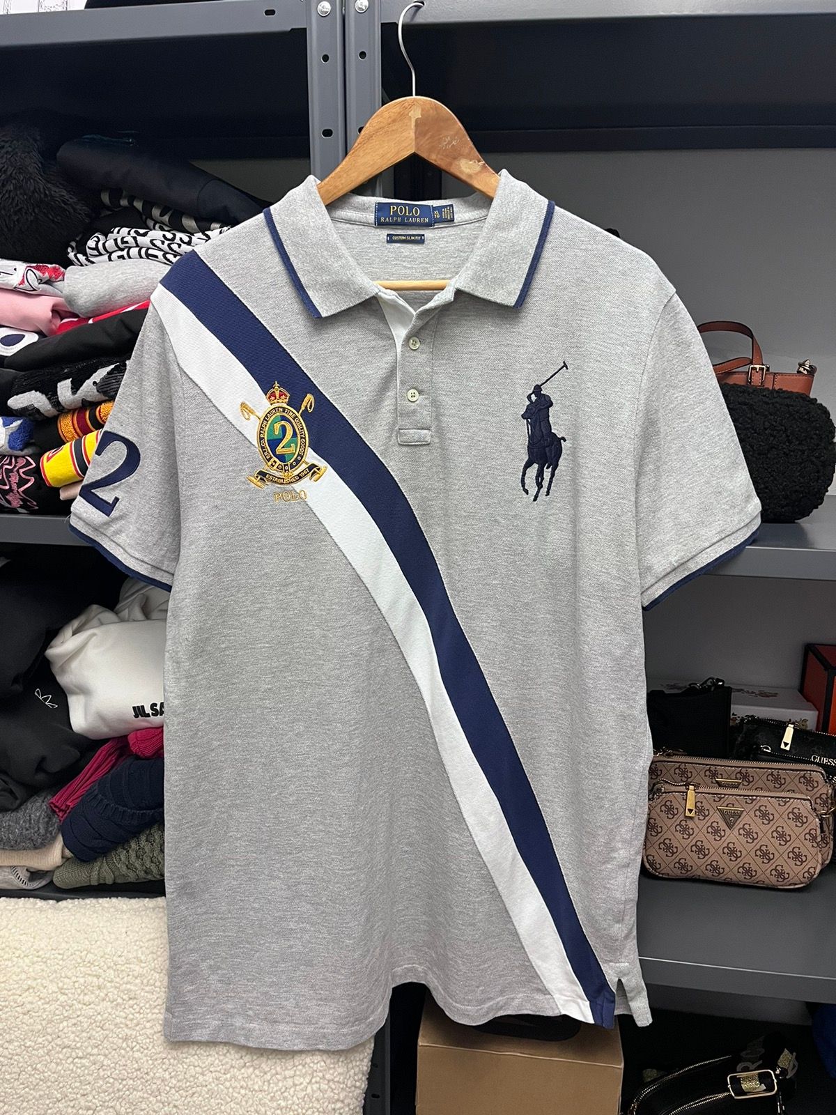 Pre-owned Polo Ralph Lauren X Ralph Lauren Polo Ralph Laurent Rugby Polo In Grey