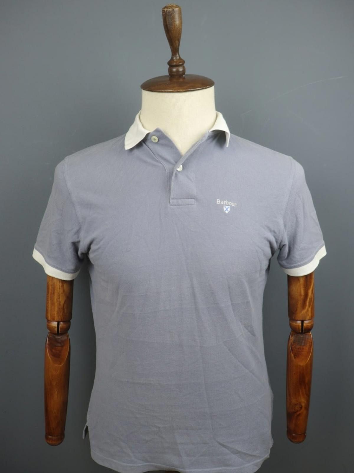 Barbour Barbour Gray 100% Cotton Collared Casual Polo Shirt Size M Size US M / EU 48-50 / 2 - 1 Thumbnail