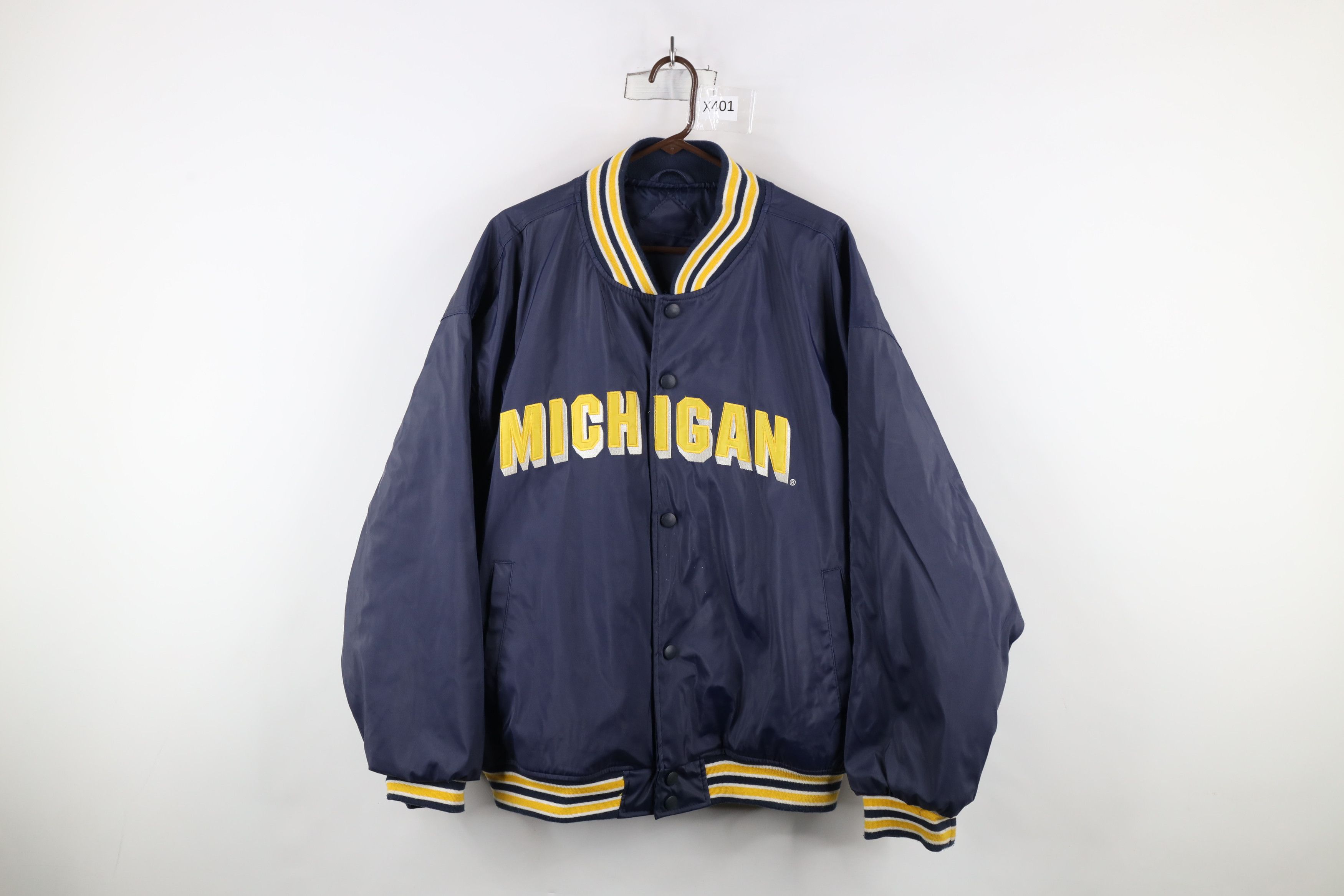 Vintage Vintage 90s University of Michigan Varsity Bomber Jacket Size US XXL / EU 58 / 5 - 1 Thumbnail