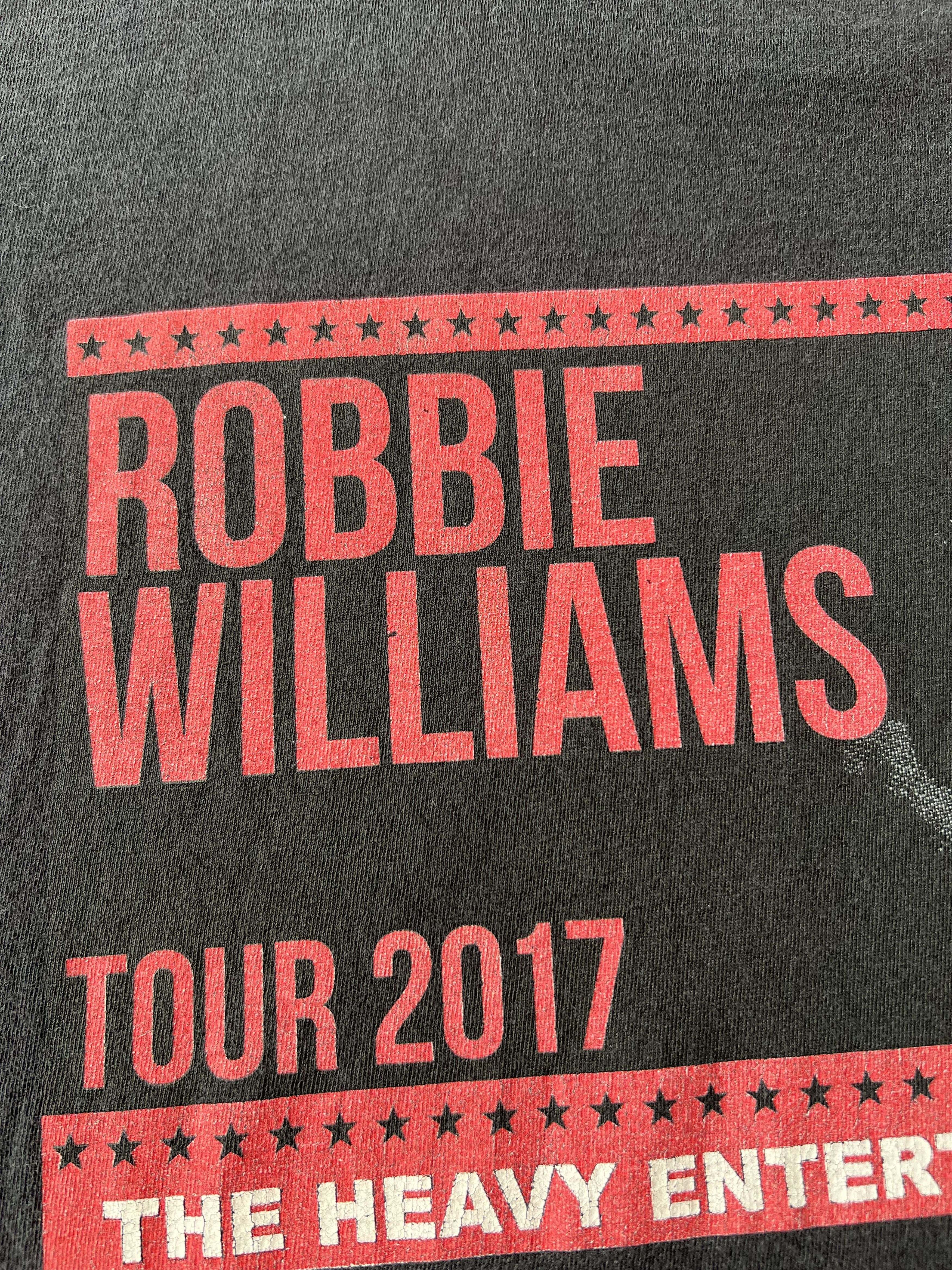 Band Tees Vintage 2017 Robbie Williams Tour Black T-shirt Size US XL / EU 56 / 4 - 16 Thumbnail