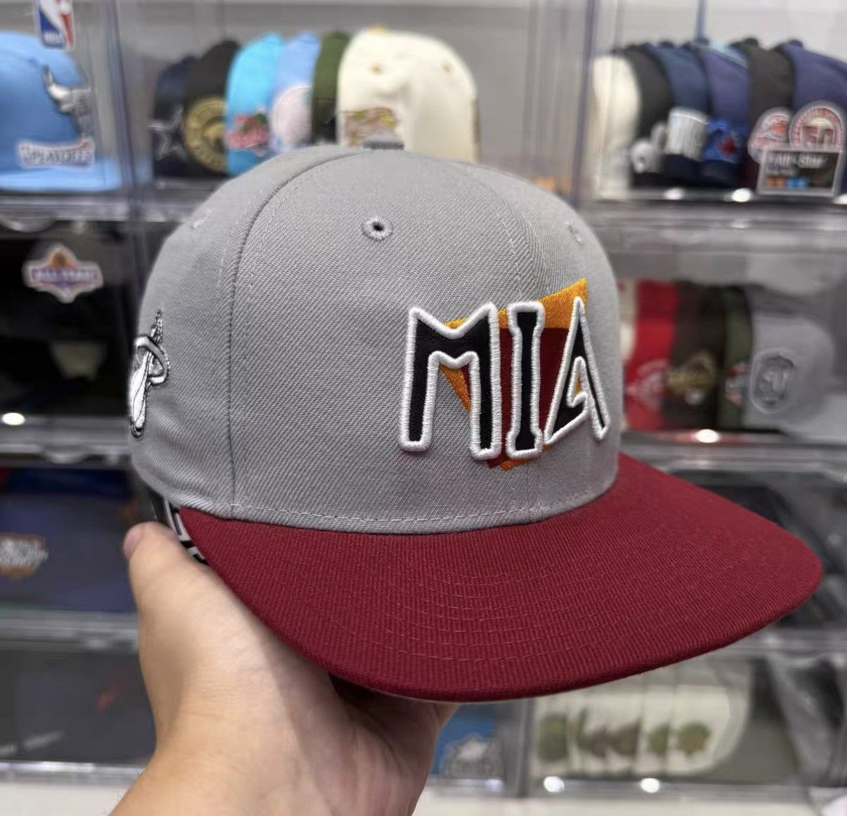 New Era New Era NBA Miami Heat Flat Brim Baseball Cap J32 Size ONE SIZE - 1 Thumbnail