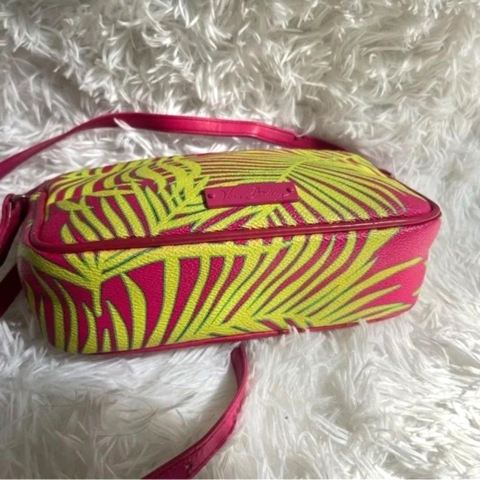 Vera Bradley Vera Bradley "Palm Fronds" Small Crossbody Bag - Bright Pink Size ONE SIZE - 6 Thumbnail