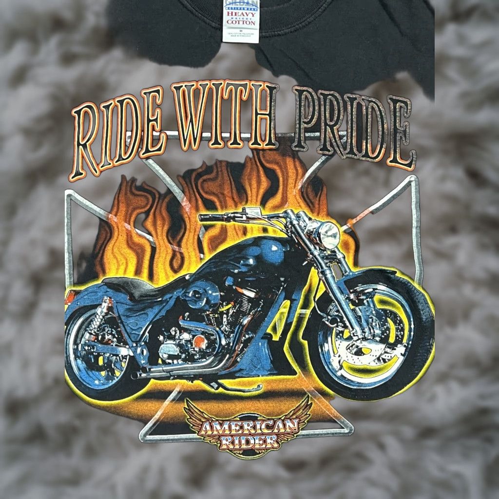 Gildan VINTAGE American Rider T-Shirt? Size US M / EU 48-50 / 2 - 1 Thumbnail
