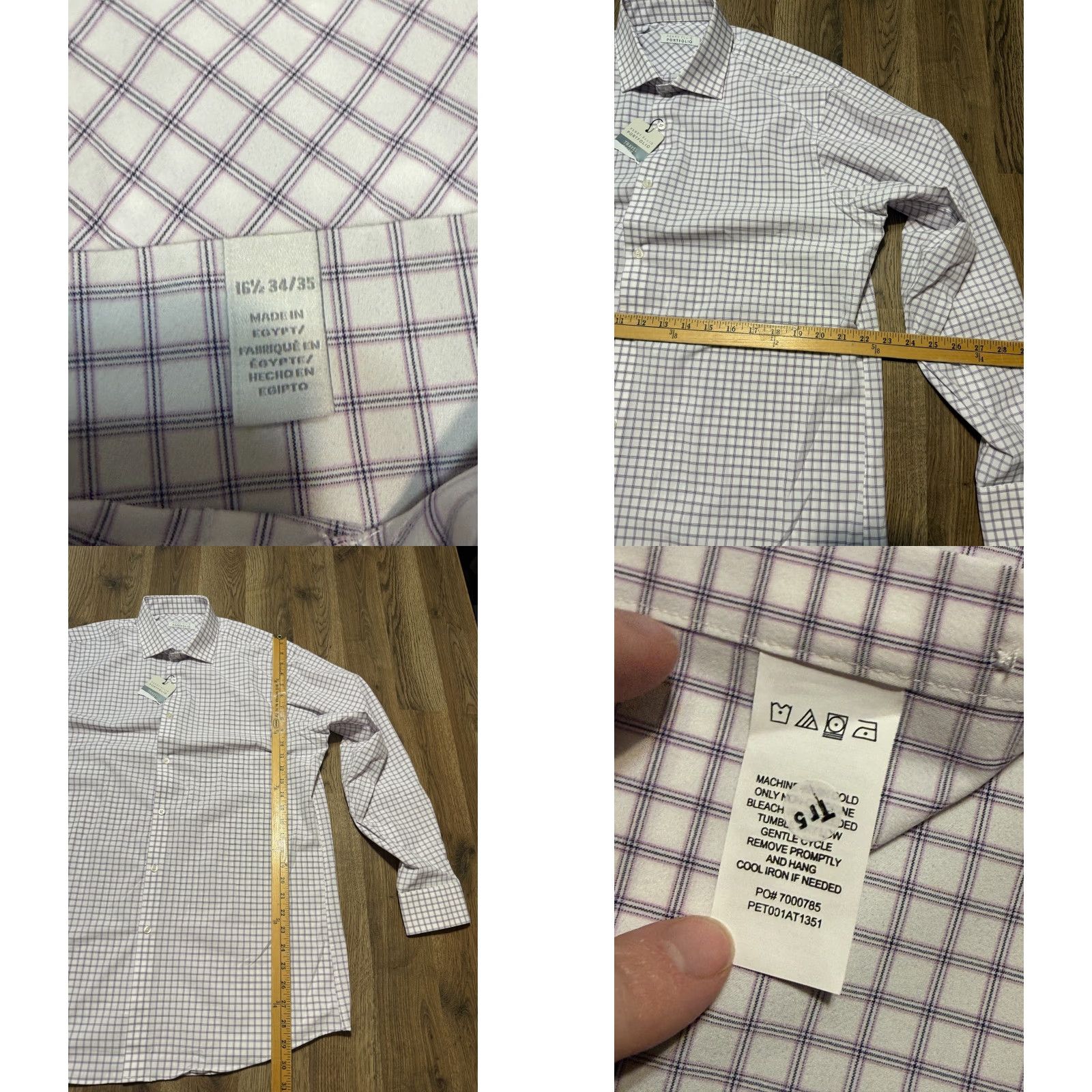 Perry Ellis Perry Ellis Portfolio Shirt Mens 16.5 34/35 White Purple Blue Button Up TRAVEL Shirt Mens - 16.5 34/35 Blue Size US M / EU 48-50 / 2 - 8 Thumbnail